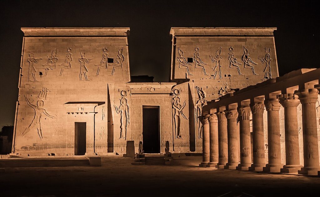 Philae temple at night