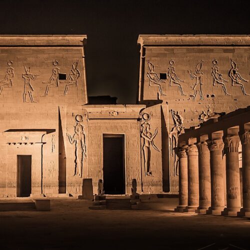 Philae temple at night